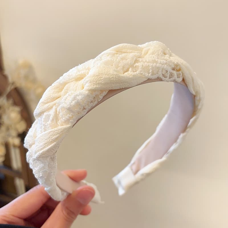 ヘアアクセサリー レース編み込みカチューシャ