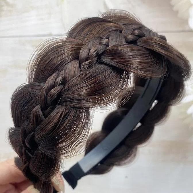 ヘアアクセサリー カチューシャ 編み込み風三つ編み