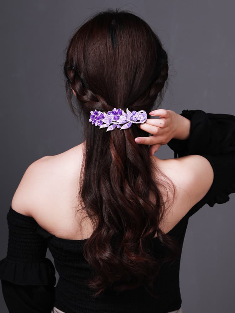 ヘアアクセサリー バレッタ 花霞の輝き バレッタ