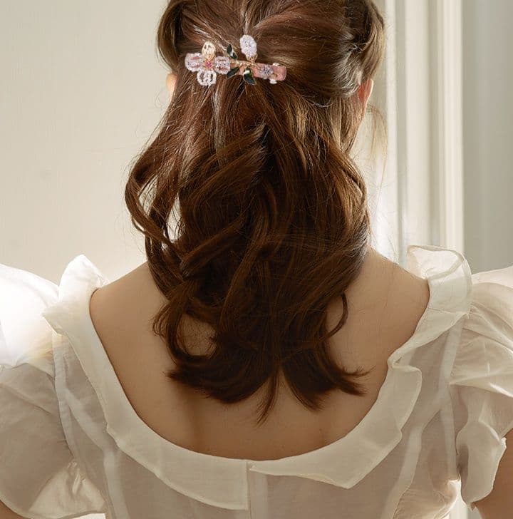 ヘアアクセサリー バレッタ 華麗な花園のきらめきバレッタ