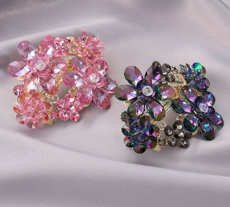 ヘアアクセサリー バレッタ 花園の輝き 宝石風バレッタ