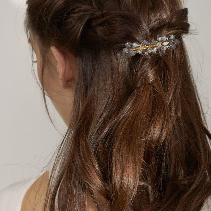 ヘアアクセサリー バレッタ 花かざり 華麗な輝きバレッタ