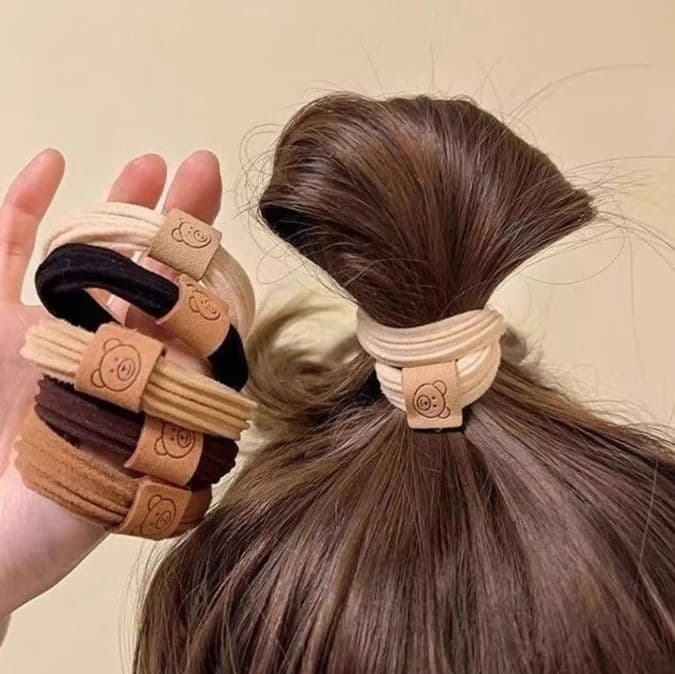 ヘアアクセサリー シュシュ 天然木製模様入りシュシュ