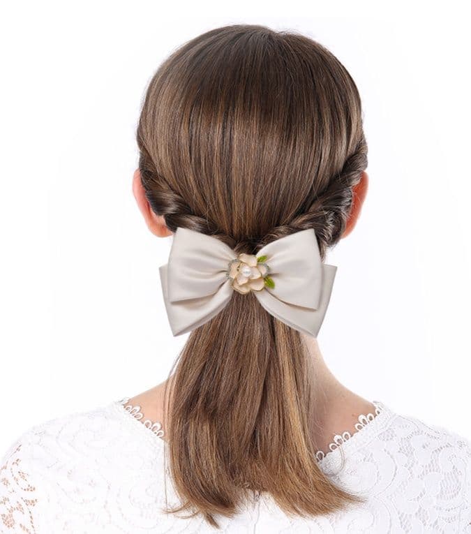 ヘアアクセサリー バレッタ 花園のささやき リボンバレッタ