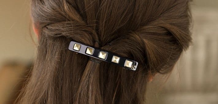 ヘアアクセサリー バレッタ 華麗な宝石スタッズバレッタ