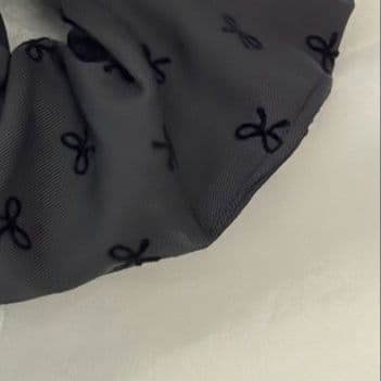 ヘアアクセサリー シュシュ リボン模様