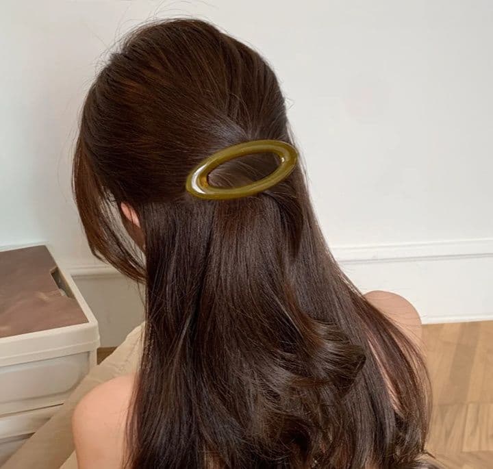 ヘアアクセサリー バレッタ 楕円形シンプルバレッタ