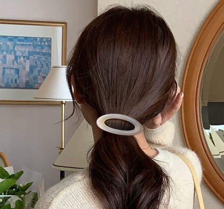 ヘアアクセサリー バレッタ 楕円形シンプルバレッタ