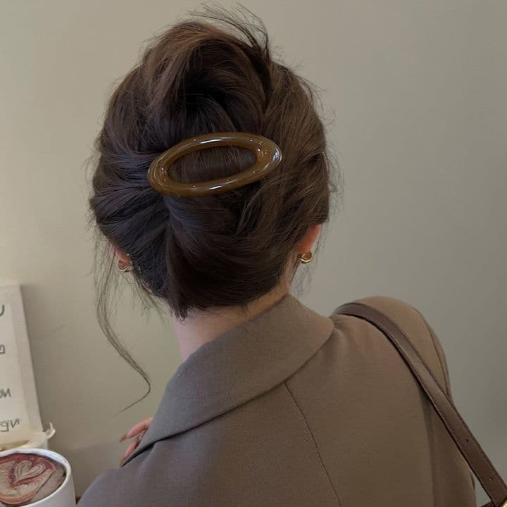 ヘアアクセサリー バレッタ 楕円形シンプルバレッタ