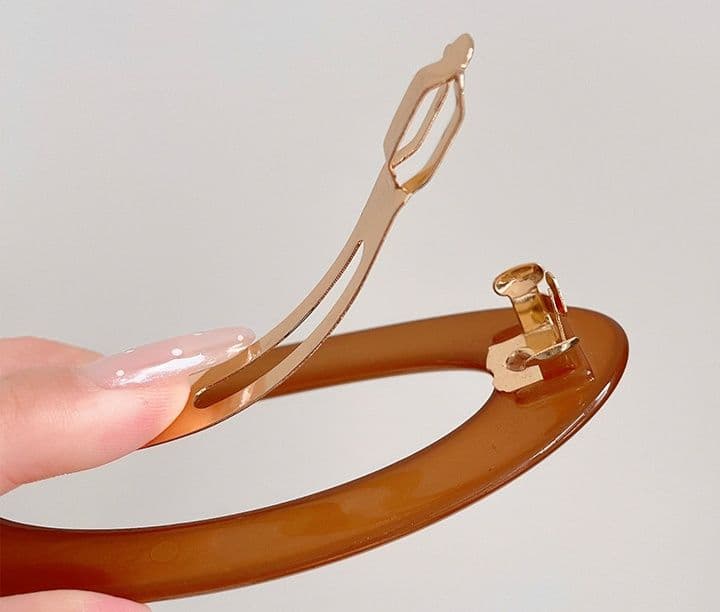 ヘアアクセサリー バレッタ 楕円形シンプルバレッタ