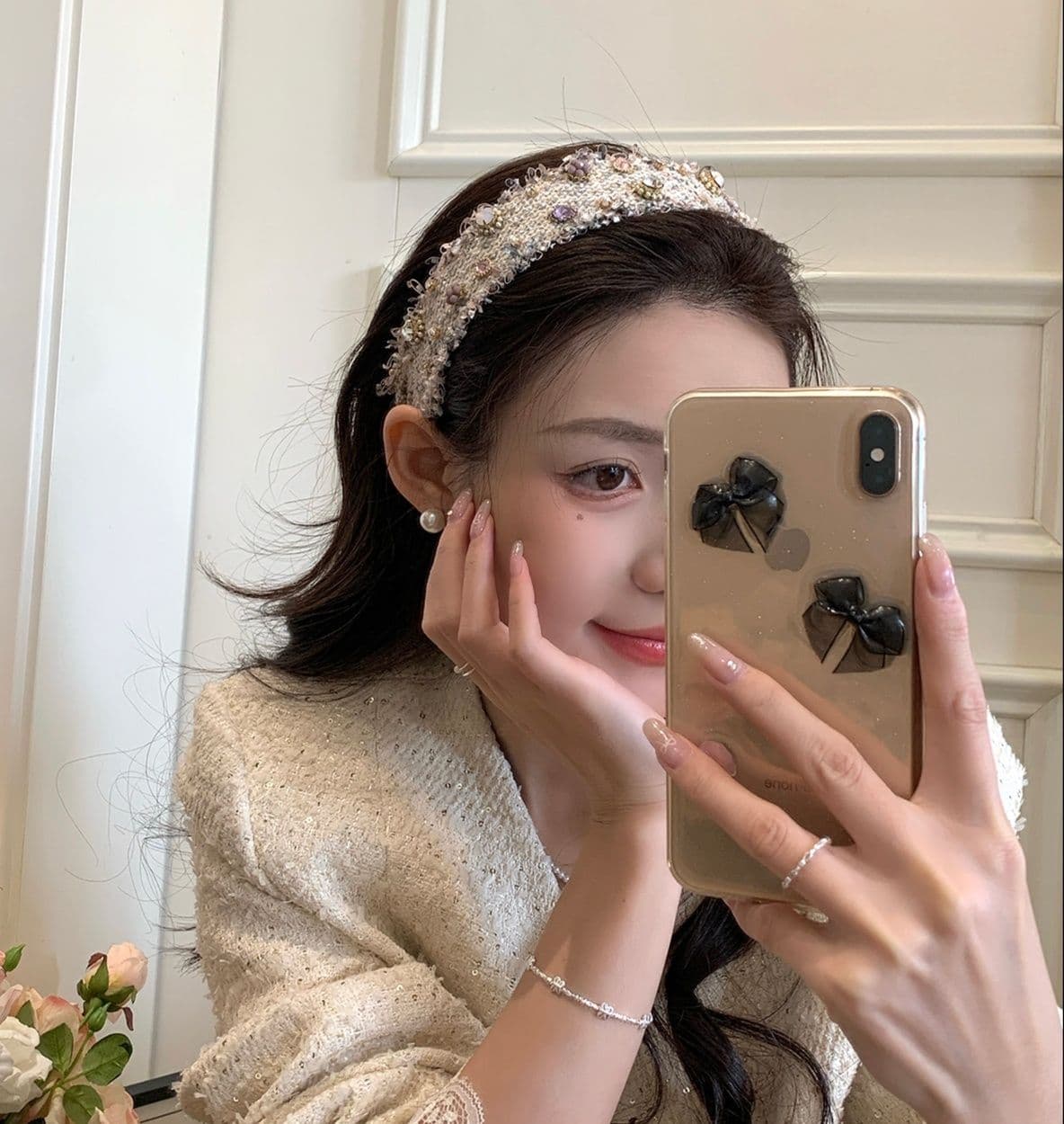 ヘアアクセサリー カチューシャ 煌めき宝石のプリンセスカチューシャ