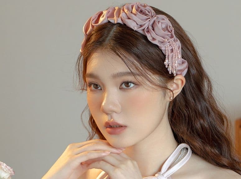ヘアアクセサリー カチューシャ 優雅な薔薇のしずくカチューシャ
