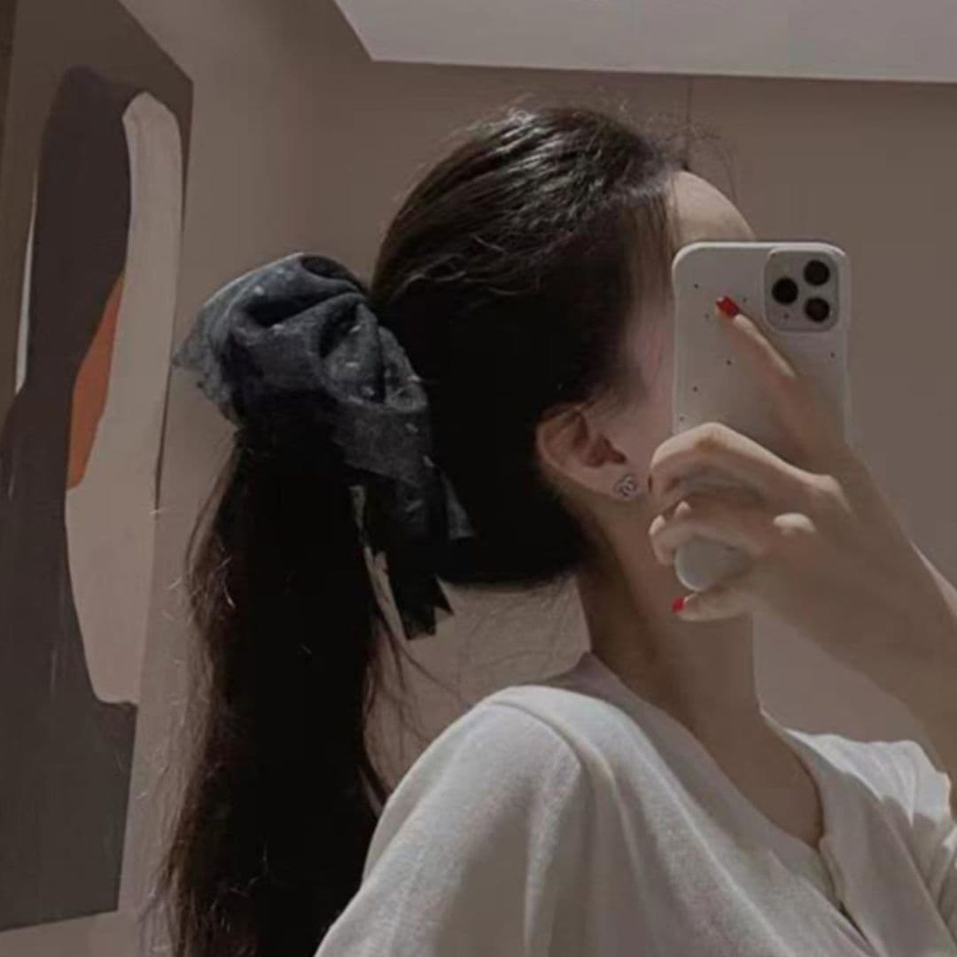 ヘアアクセサリー シュシュ 優美チュール水玉