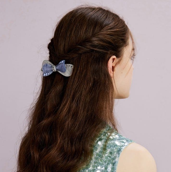 ヘアアクセサリー バレッタ 蝶結び輝石バレッタ