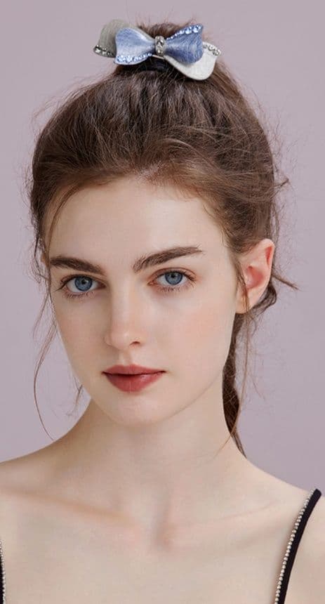 ヘアアクセサリー バレッタ 蝶結び輝石バレッタ