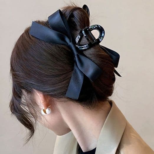 ヘアアクセサリー リボンバックルバレッタ