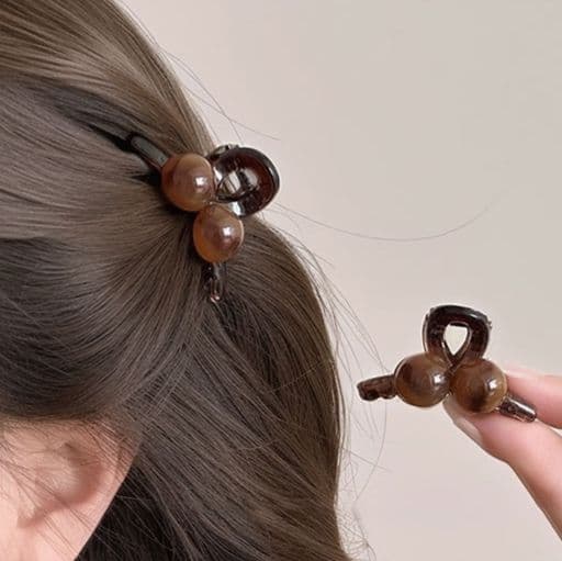 ヘアアクセサリー 立体球体デザインバレッタ