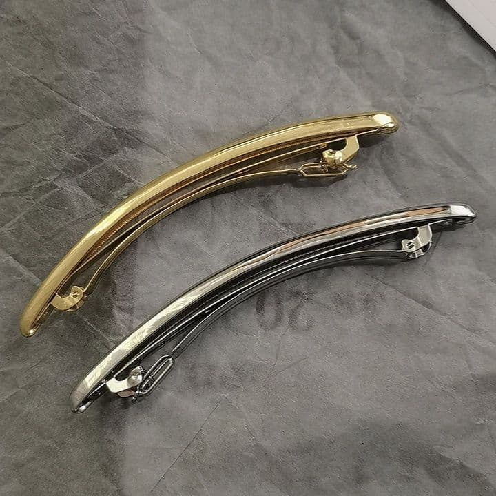 ヘアアクセサリー シンプル細身メタルスティックバレッタ