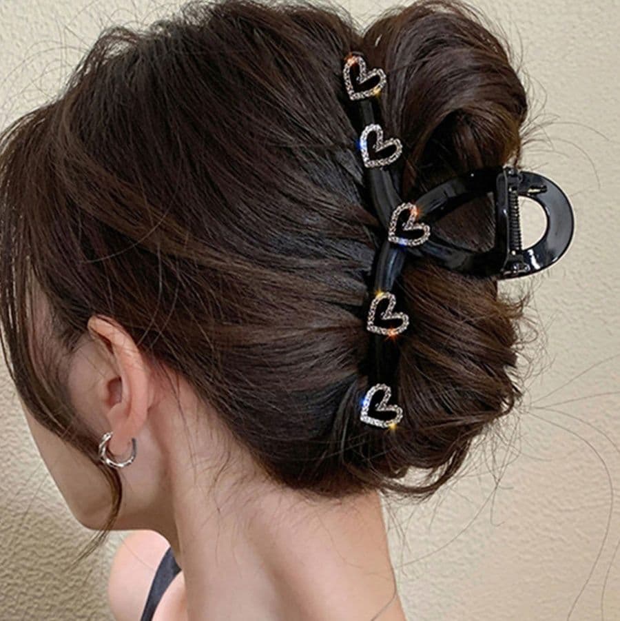 韓国風ハートモチーフバレッタ おしゃれヘアクリップ