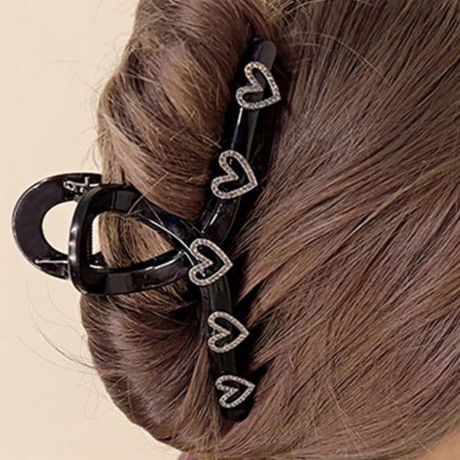 韓国風ハートモチーフバレッタ おしゃれヘアクリップ