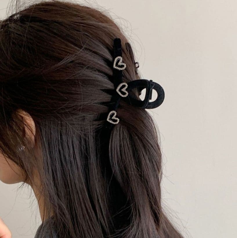 韓国風ハートモチーフバレッタ おしゃれヘアクリップ