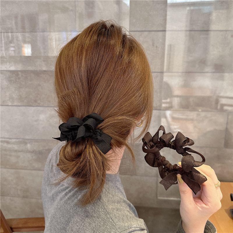 ヘアアクセサリー シュシュ 優雅リボン