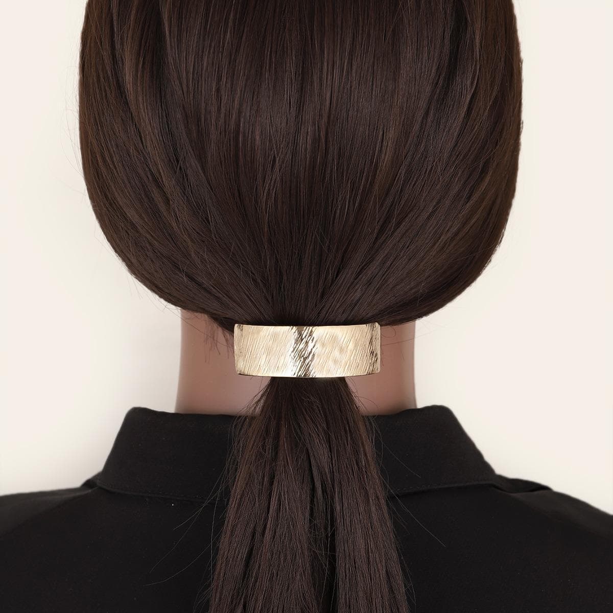ヘアアクセサリー 金属製刻み模様曲線バレッタ