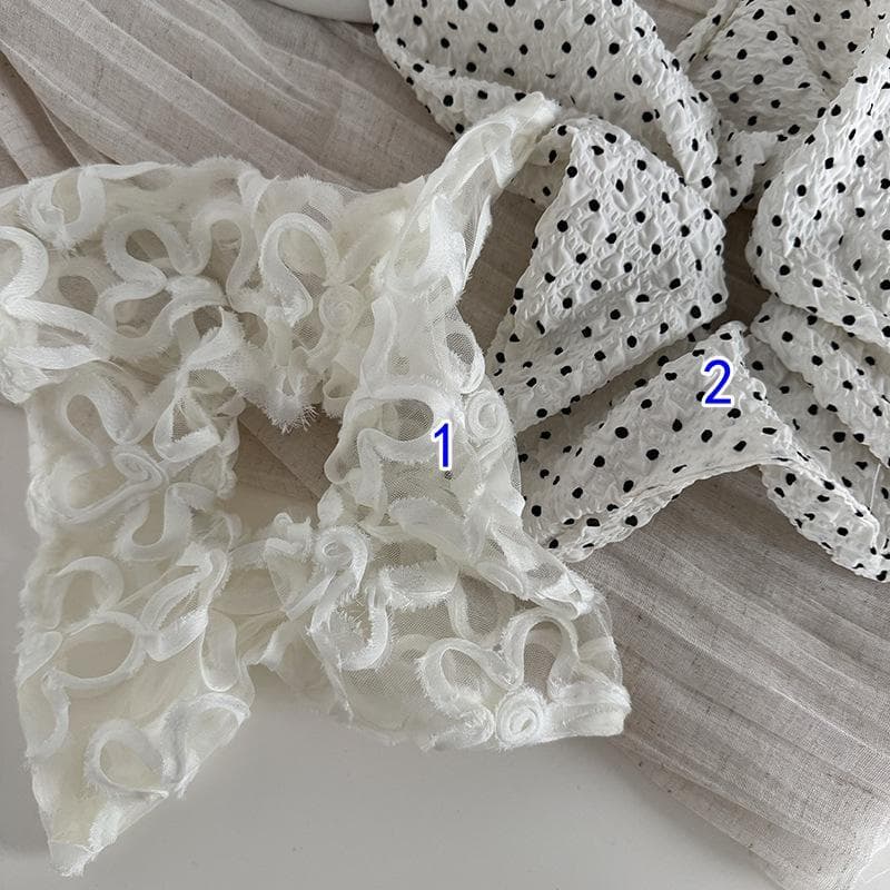 ヘアアクセサリー レディース髪飾りシュシュ 水玉柄レース刺繍