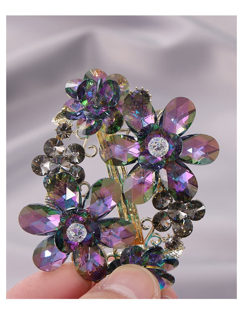 ヘアアクセサリー バレッタ 花園の輝き 宝石風バレッタ