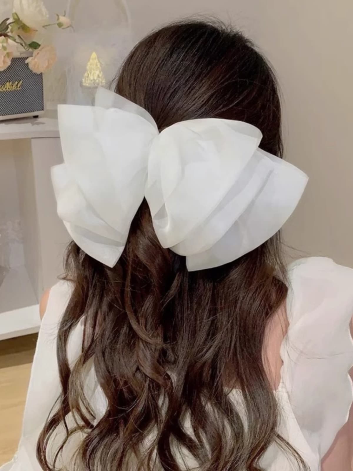 ヘアアクセサリー ふんわり立体リボンバレッタ