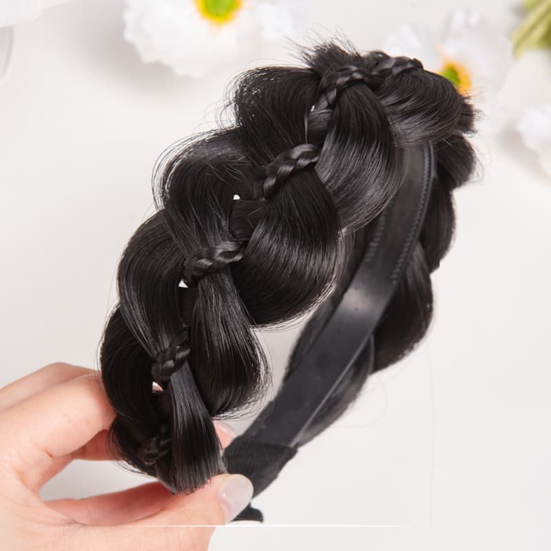 ヘアアクセサリー カチューシャ 編み込み風三つ編み