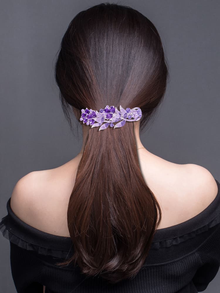 ヘアアクセサリー バレッタ 花霞の輝き バレッタ