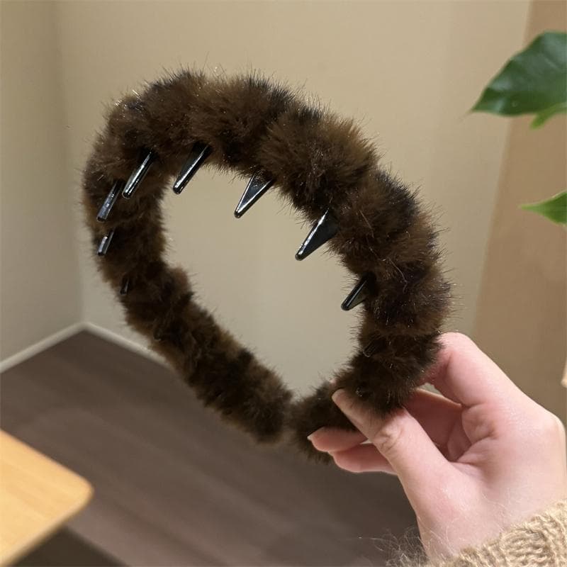 ヘアアクセサリー カチューシャ ふわもこ豹柄
