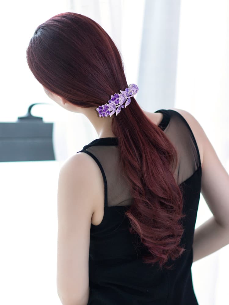 ヘアアクセサリー バレッタ 花霞の輝き バレッタ
