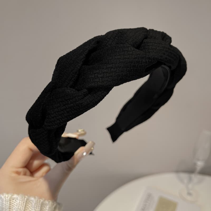 ヘアアクセサリー 編み込みツイードカチューシャ