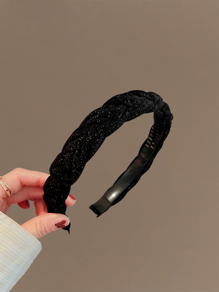 ヘアアクセサリー カチューシャ きらめき編み込み