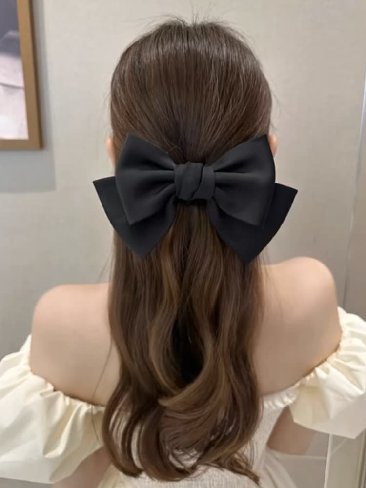 ヘアアクセサリー シュシュ 優雅なリボン型髪飾り