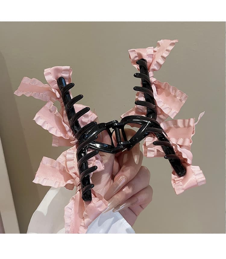 ヘアアクセサリー リボンお団子バレッタ