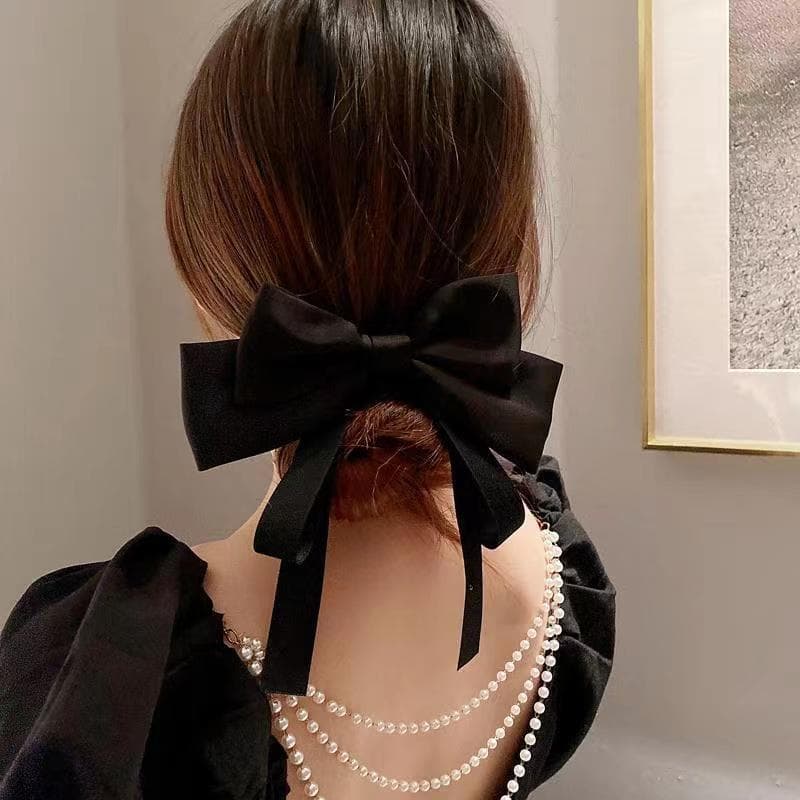 ヘアアクセサリー 上品リボン結びバレッタ