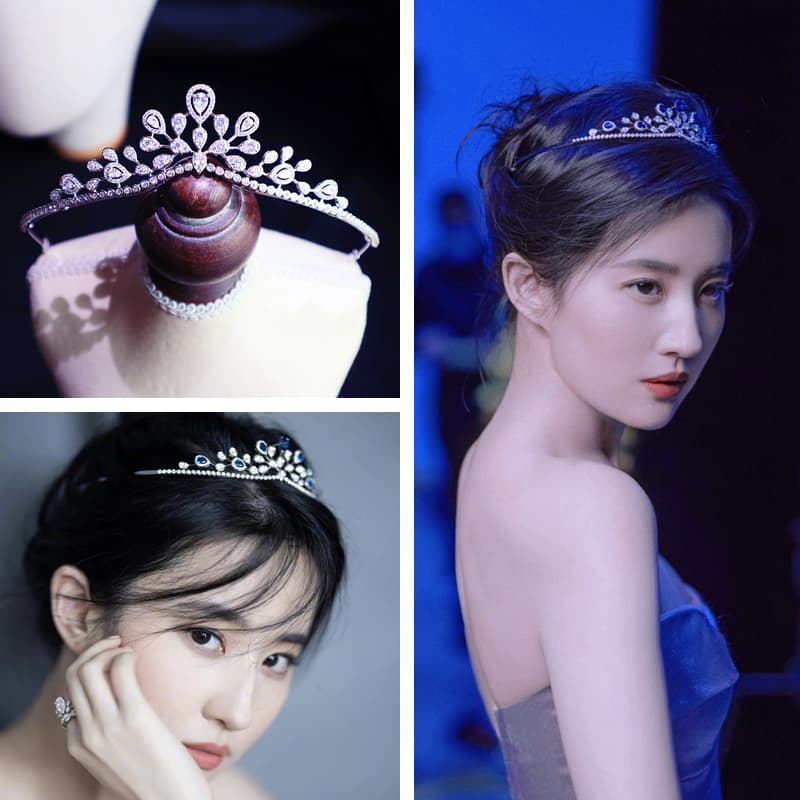 ヘアアクセサリー 華やか装飾石付きティアラ風カチューシャ