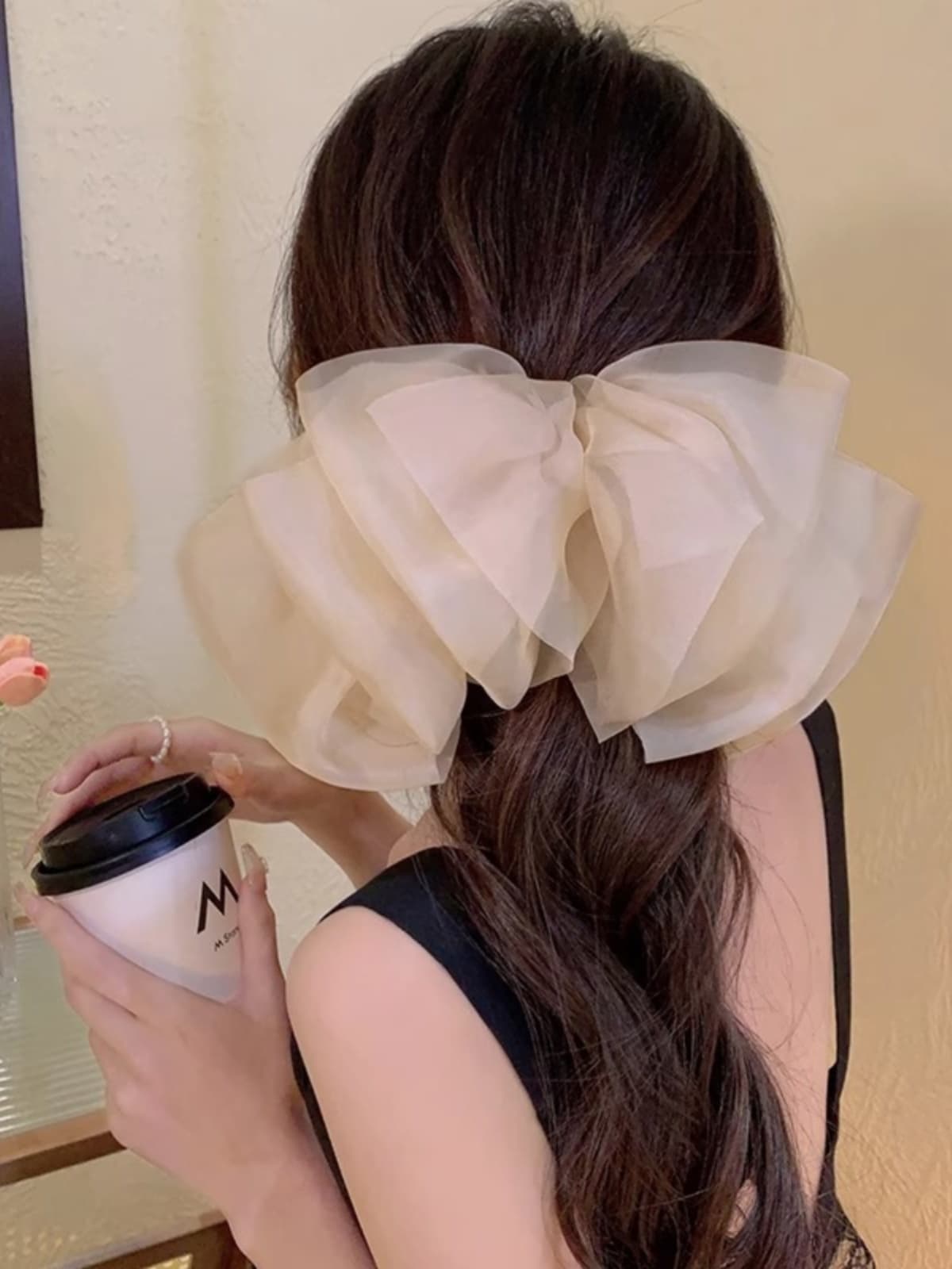 ヘアアクセサリー ふんわり立体リボンバレッタ