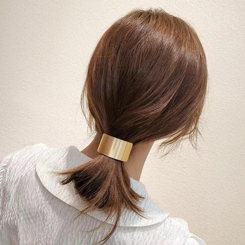 ヘアアクセサリー 金属製カーブプレートバレッタ