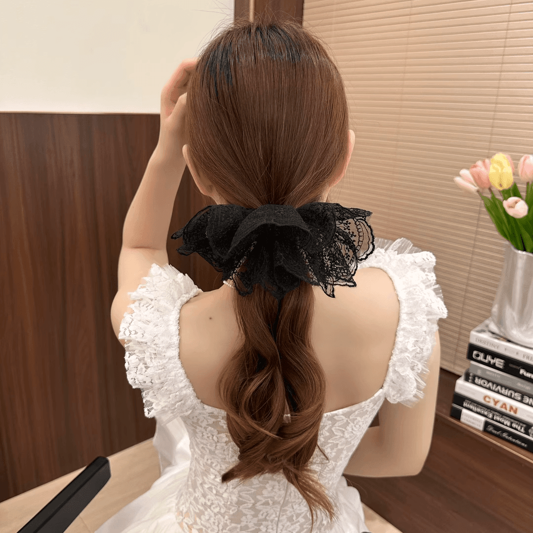 ヘアアクセサリー シュシュ 優美レース
