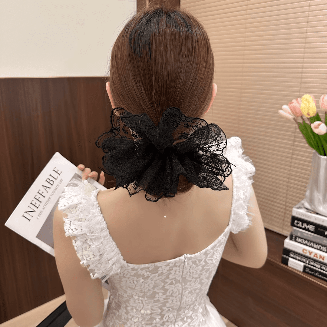 ヘアアクセサリー シュシュ 優美レース