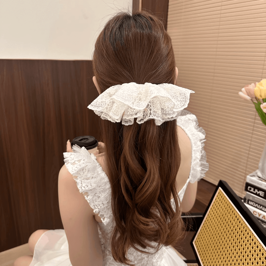 ヘアアクセサリー シュシュ 優美レース