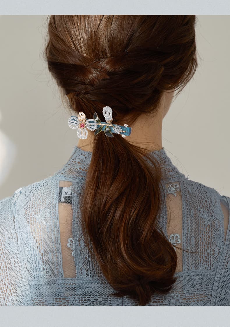 ヘアアクセサリー バレッタ 華麗な花園のきらめきバレッタ