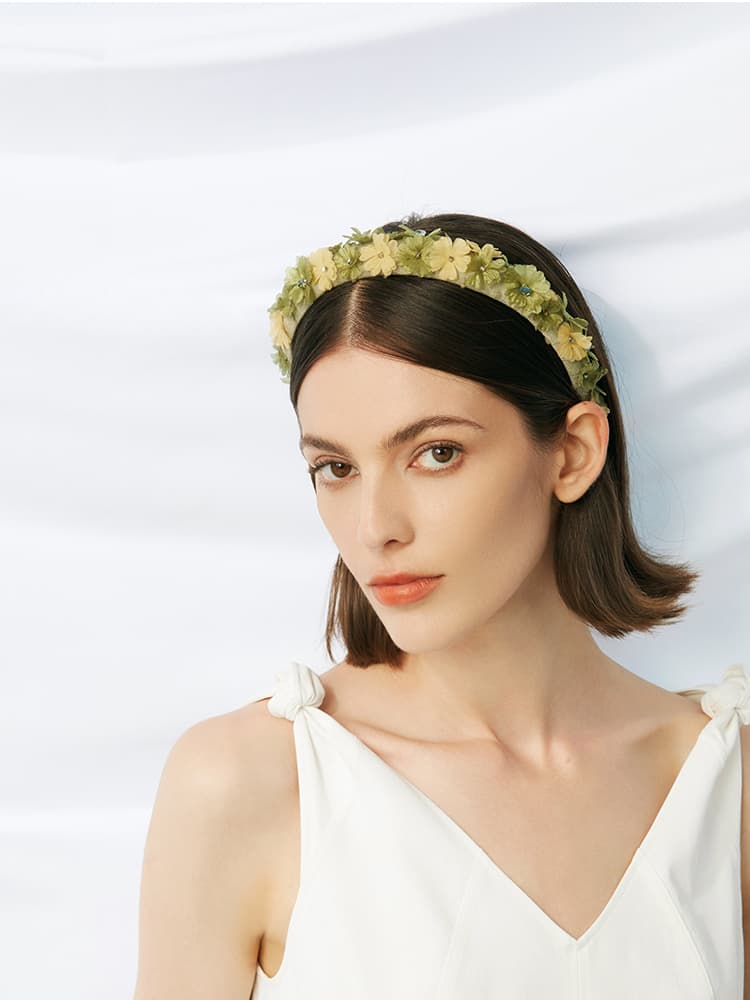 ヘアアクセサリー カチューシャ 花園の彩りプリザーブドカチューシャ