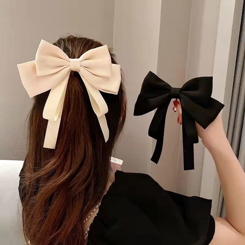 ヘアアクセサリー 上品リボン結びバレッタ