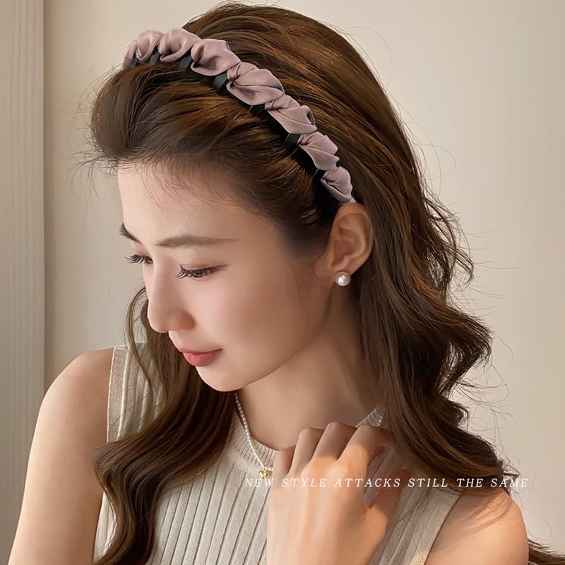 ヘアアクセサリー ツイストリボン編み込みカチューシャ