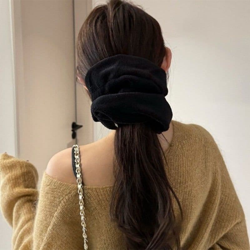 ヘアアクセサリー シュシュ もこもこ包み込み